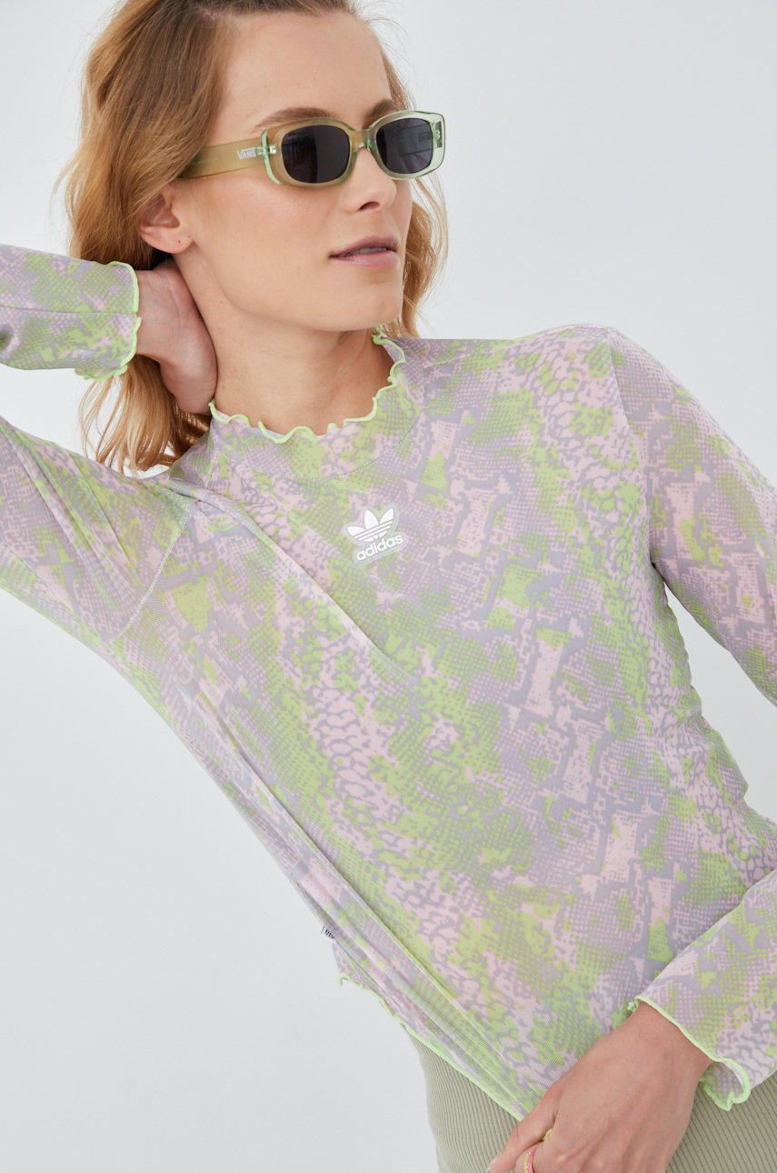 Long sleeve hotsell pink adidas top