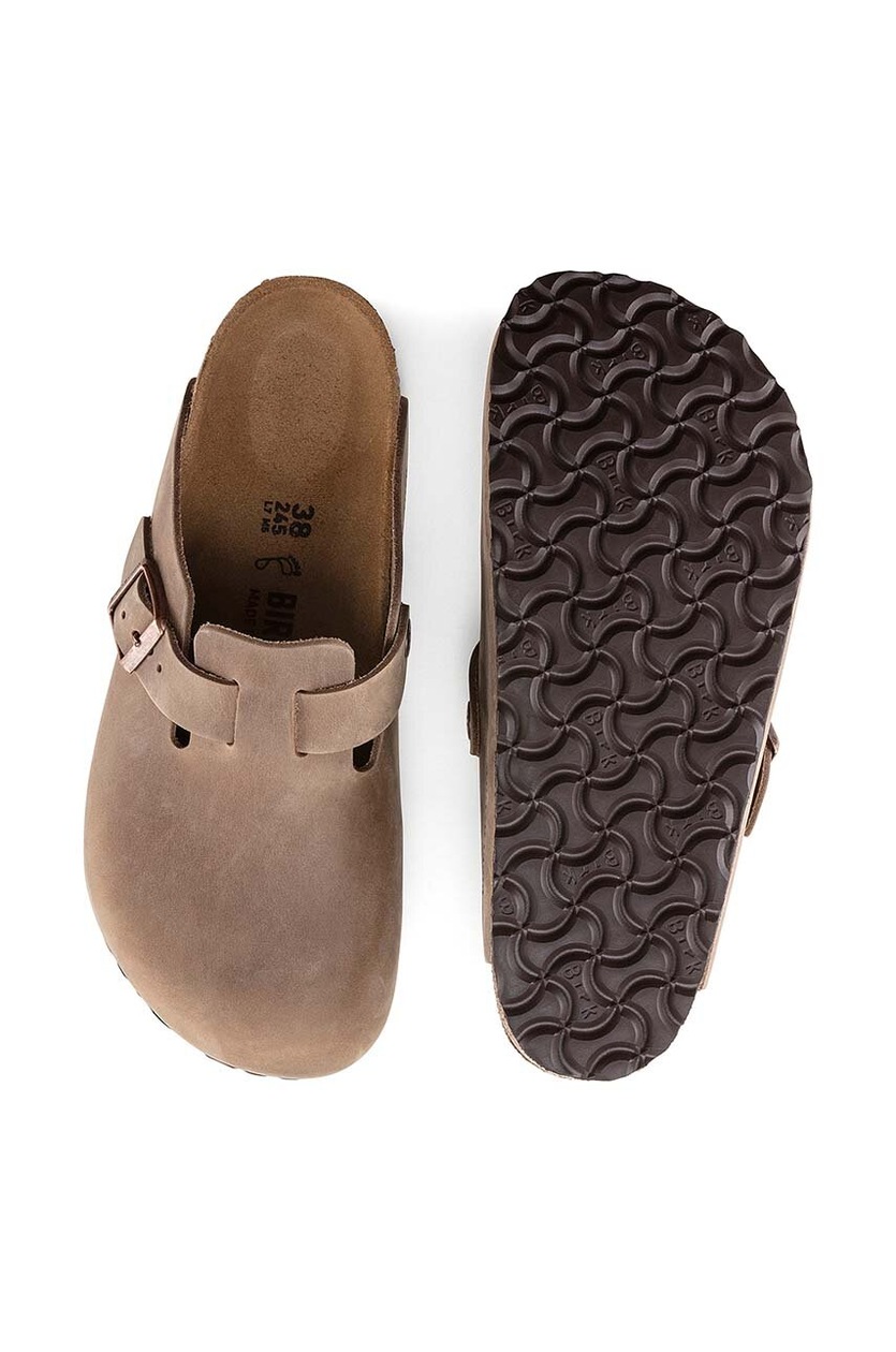 Шлепанцы из нубука Birkenstock Boston цвет коричневый 960811