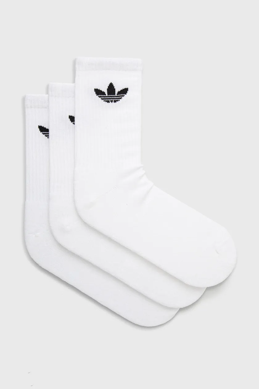 Adidas trefoil hot sale socks white