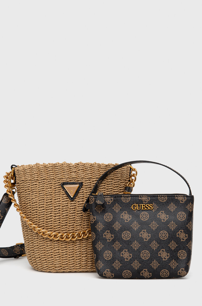 Guess torebka kolor brązowy | Answear.com