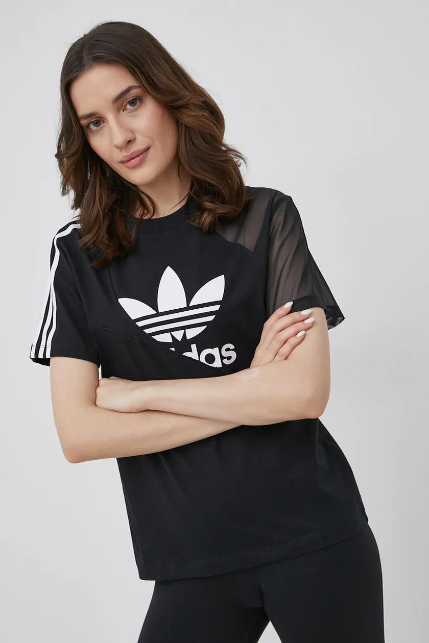 adidas Originals T-shirt Adicolor PRM | on black color buy womenﾒs