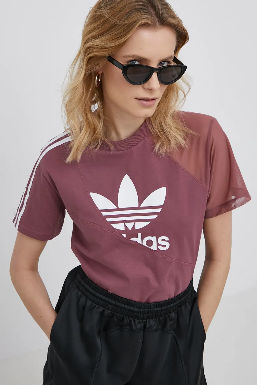 adidas Originals t-shirt damski fioletowy kup na PRM