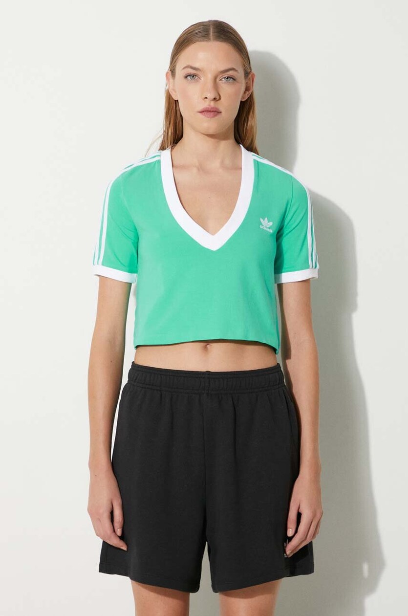 adidas Originals t-shirt Rib Baby Tee women's green color