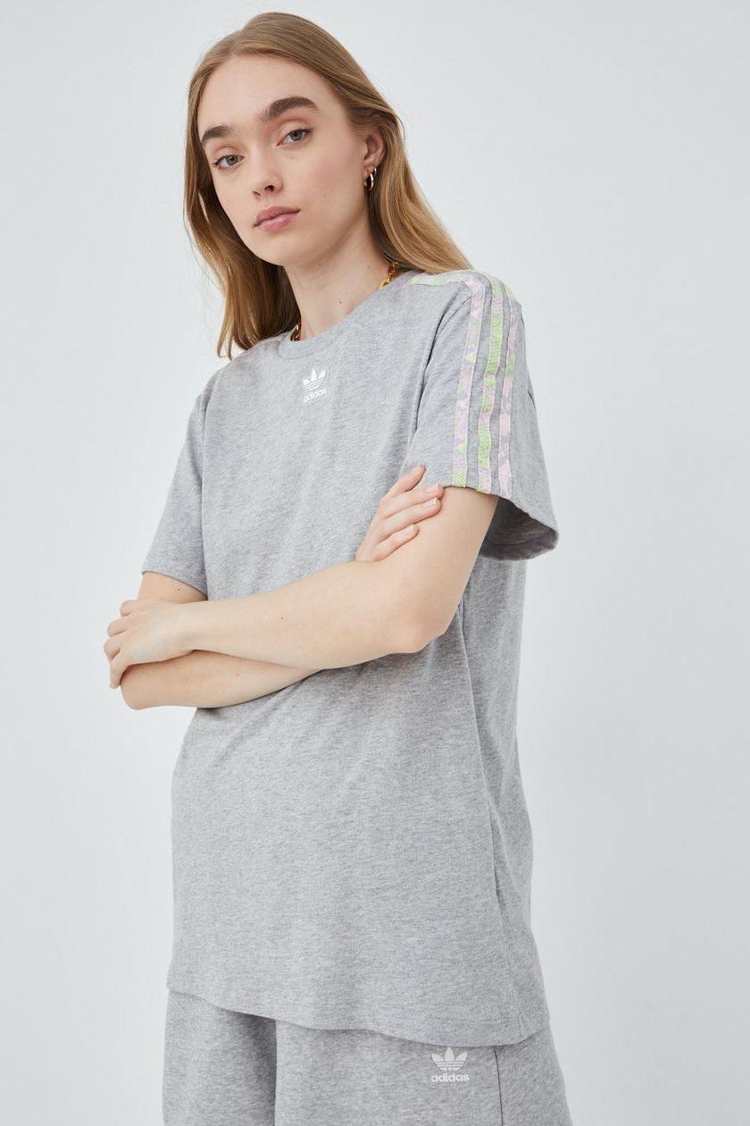adidas Originals Stripe Polo Gris - Vêtements T-shirts & Polos