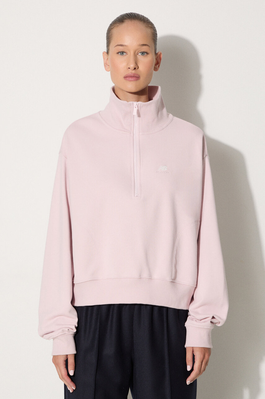 New Balance cotton sweatshirt women s pink color at PRM US