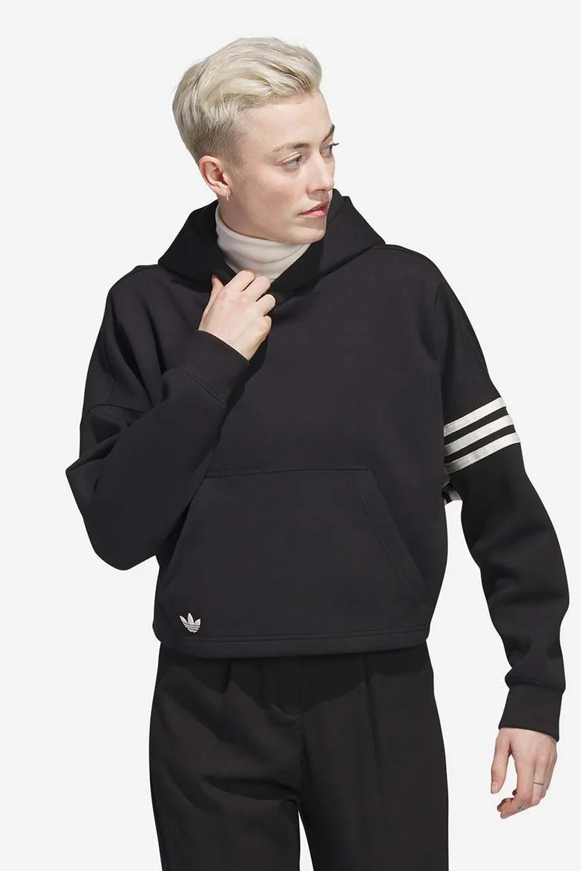 adidas Originals sweatshirt Adicolor Neuclassics Hoodie women\'s black color  | buy on PRM