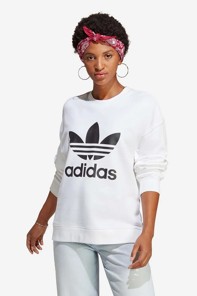 adidas Originals sweatshirt IB7428 adidas TRF Crew Sweat I women's white  color | buy on PRM