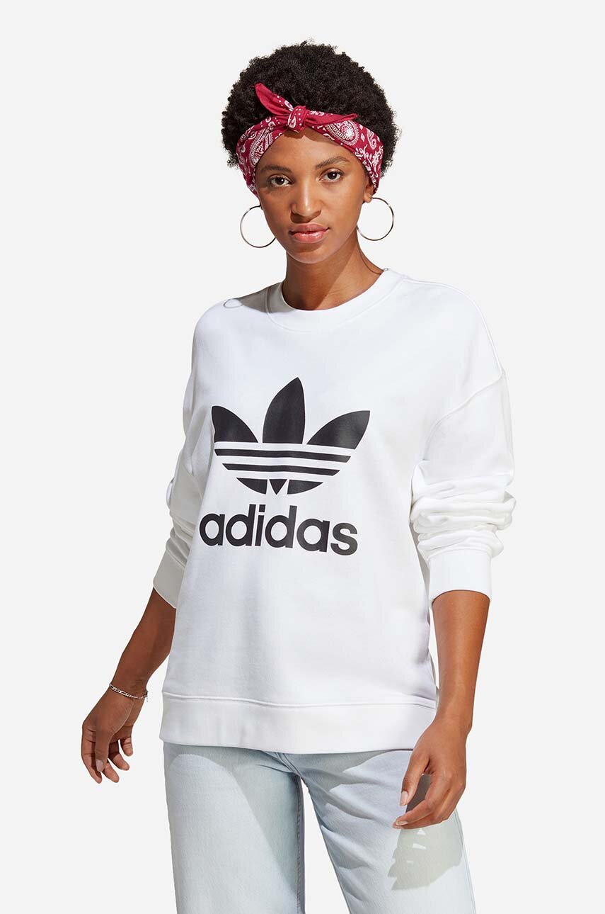 adidas Originals sweatshirt IB7428 adidas TRF Crew Sweat I women\'s white  color | buy on PRM