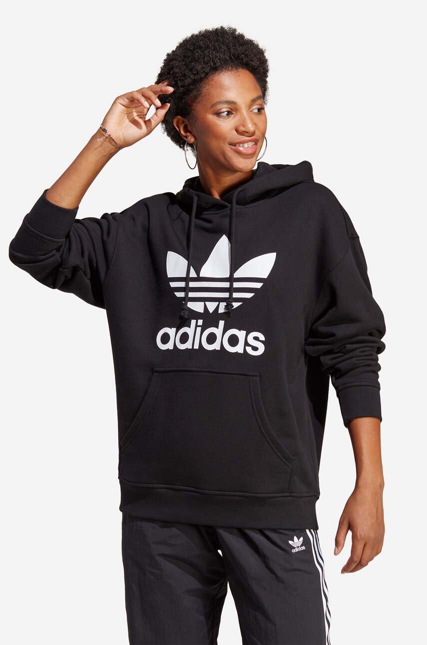 adidas Originals cotton | buy color Hoodie black women\'s on Trefoil sweatshirt PRM