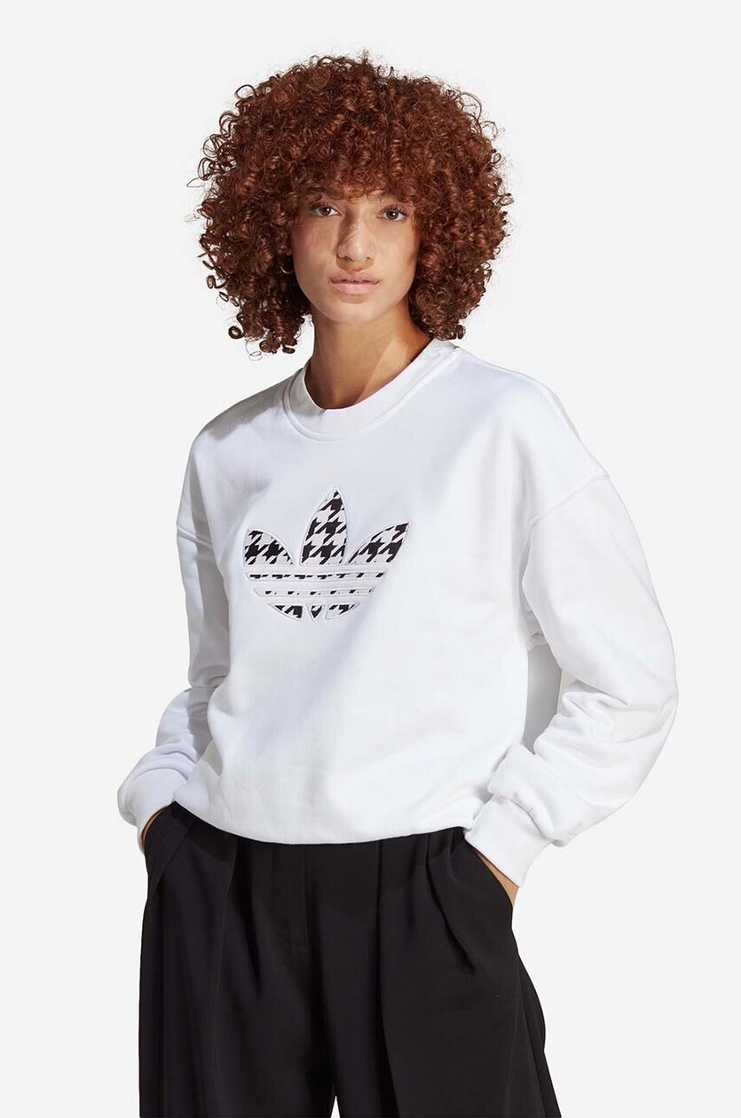 Ladies white adidas sweatshirt hot sale