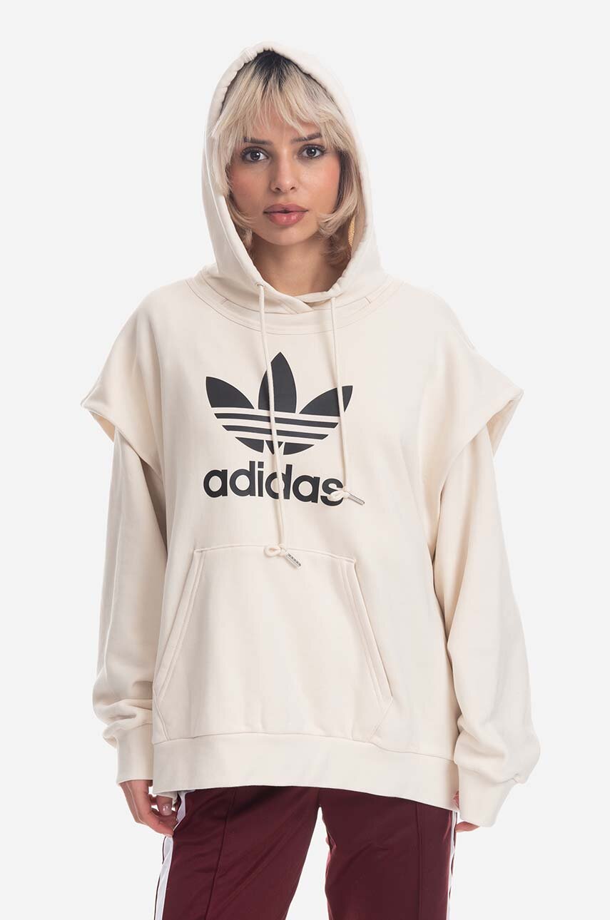 adidas Originals cotton sweatshirt women's beige color | buy on PRM