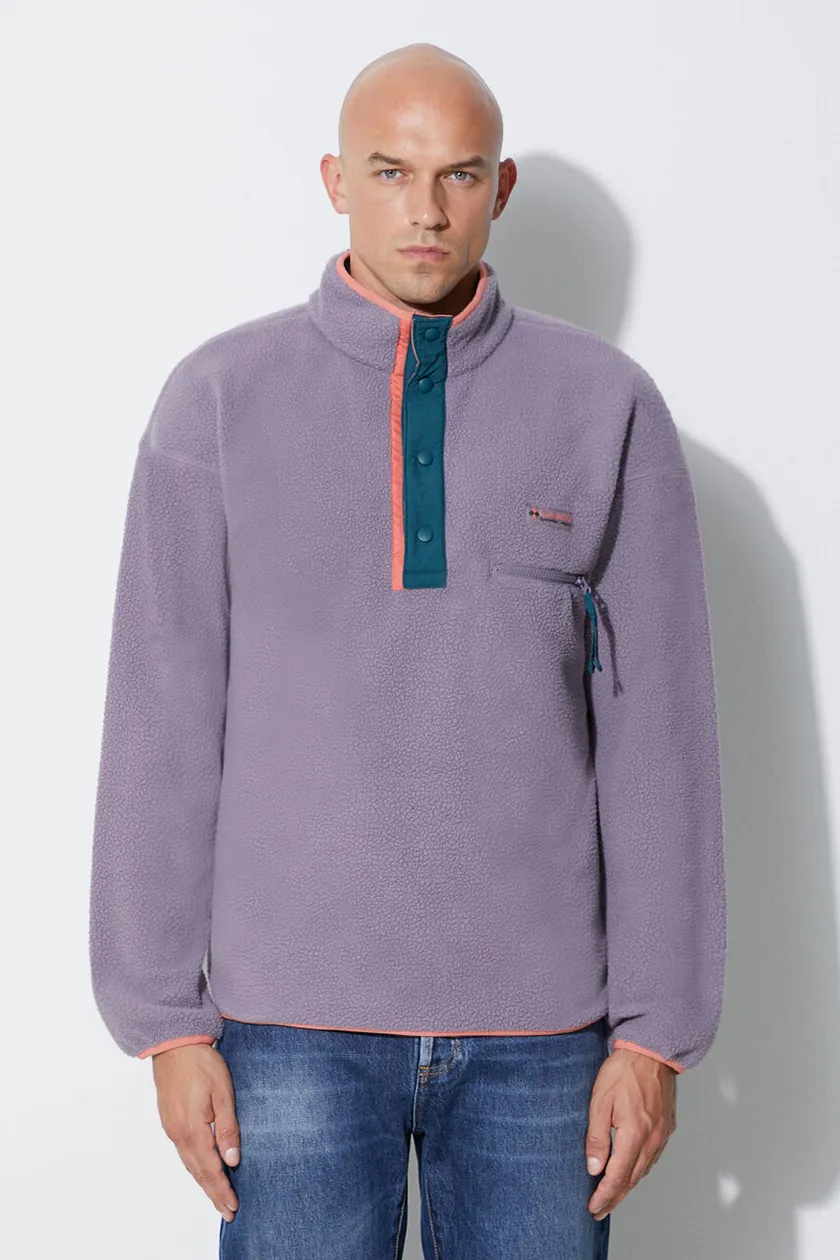 Columbia sweatshirt M Helvetia Half Snap Fle men's violet color 1889853 |  buy on PRM