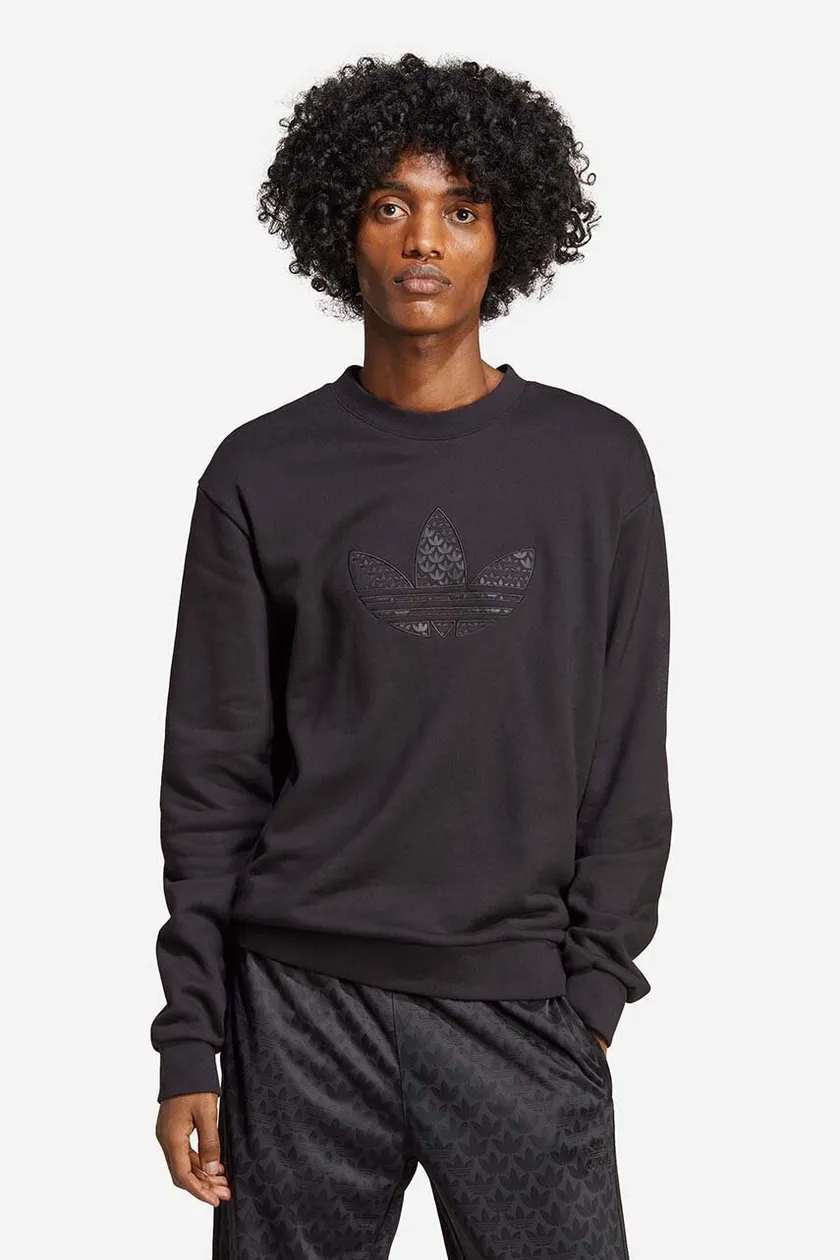 adidas Originals cotton sweatshirt men\'s black color | buy on PRM