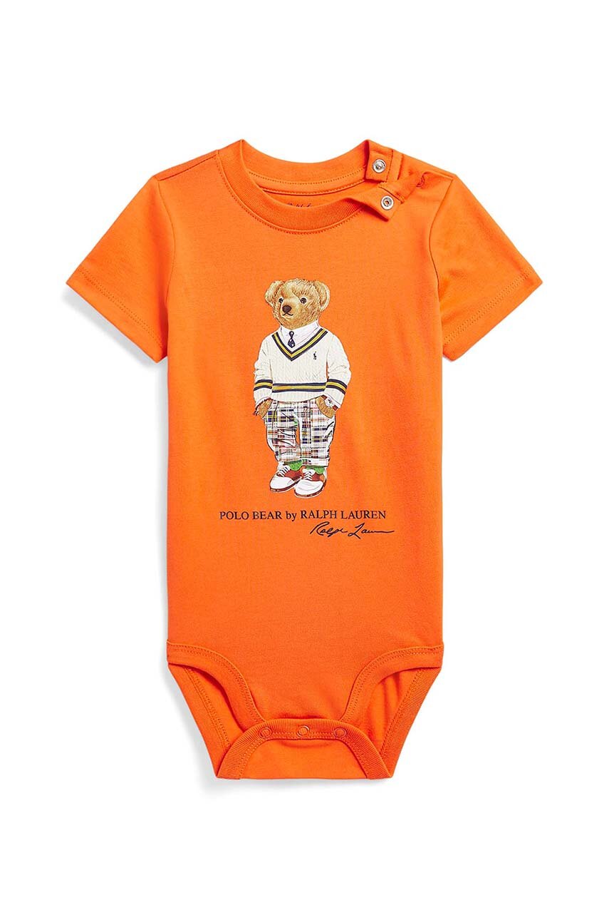 Polo Ralph Lauren body din bumbac pentru bebelusi ANSWEAR.ro
