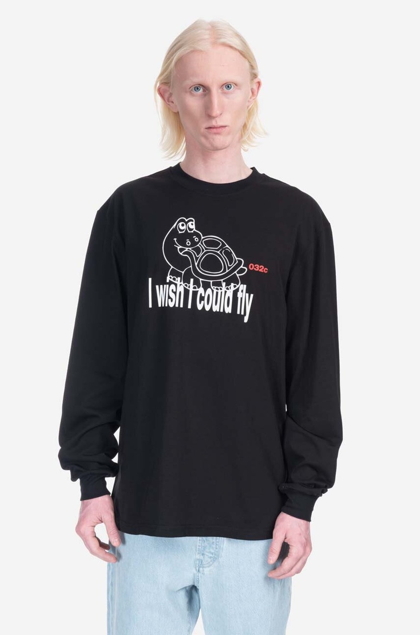 【YOURNUS】Solar Vintage Long Sleeve 032C longsleeve bawełniany Birdie kolor czarny z nadrukiem
