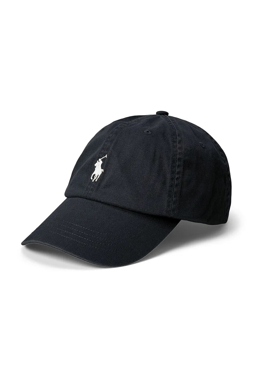 Polo Ralph Lauren cotton baseball cap black color with an application 710667709 at PRM US