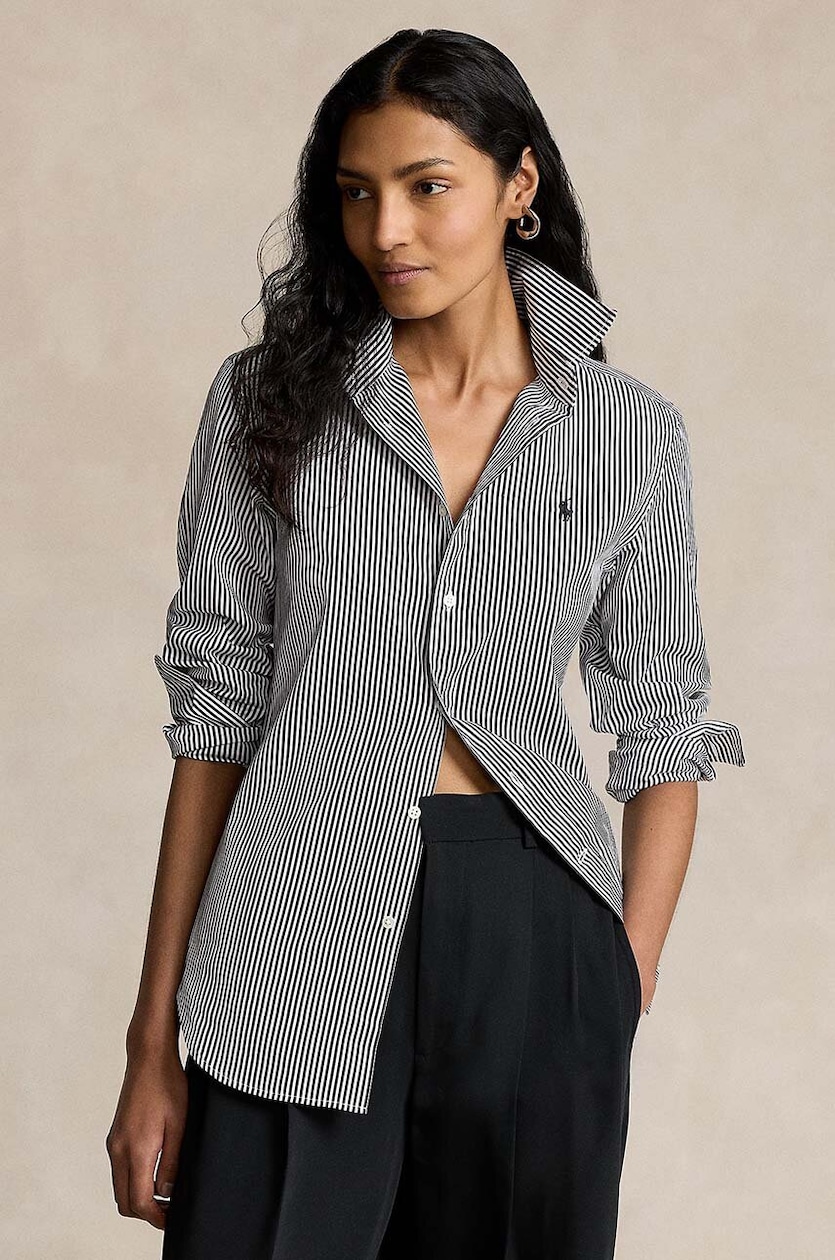Polo Ralph Lauren shirt linen Women's black plain 211970730 at PRM US
