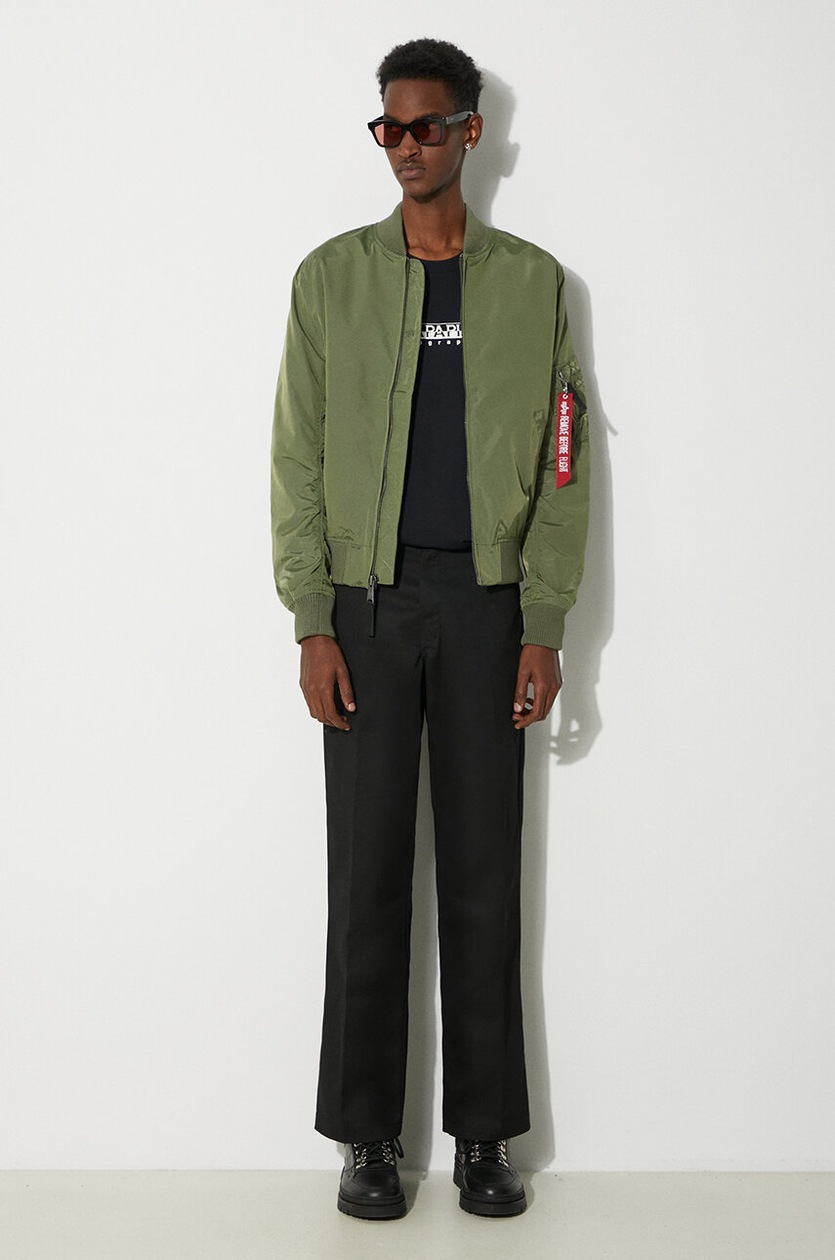 Alpha Industries bomber jacket MA-1 TT men's green color 191103.01