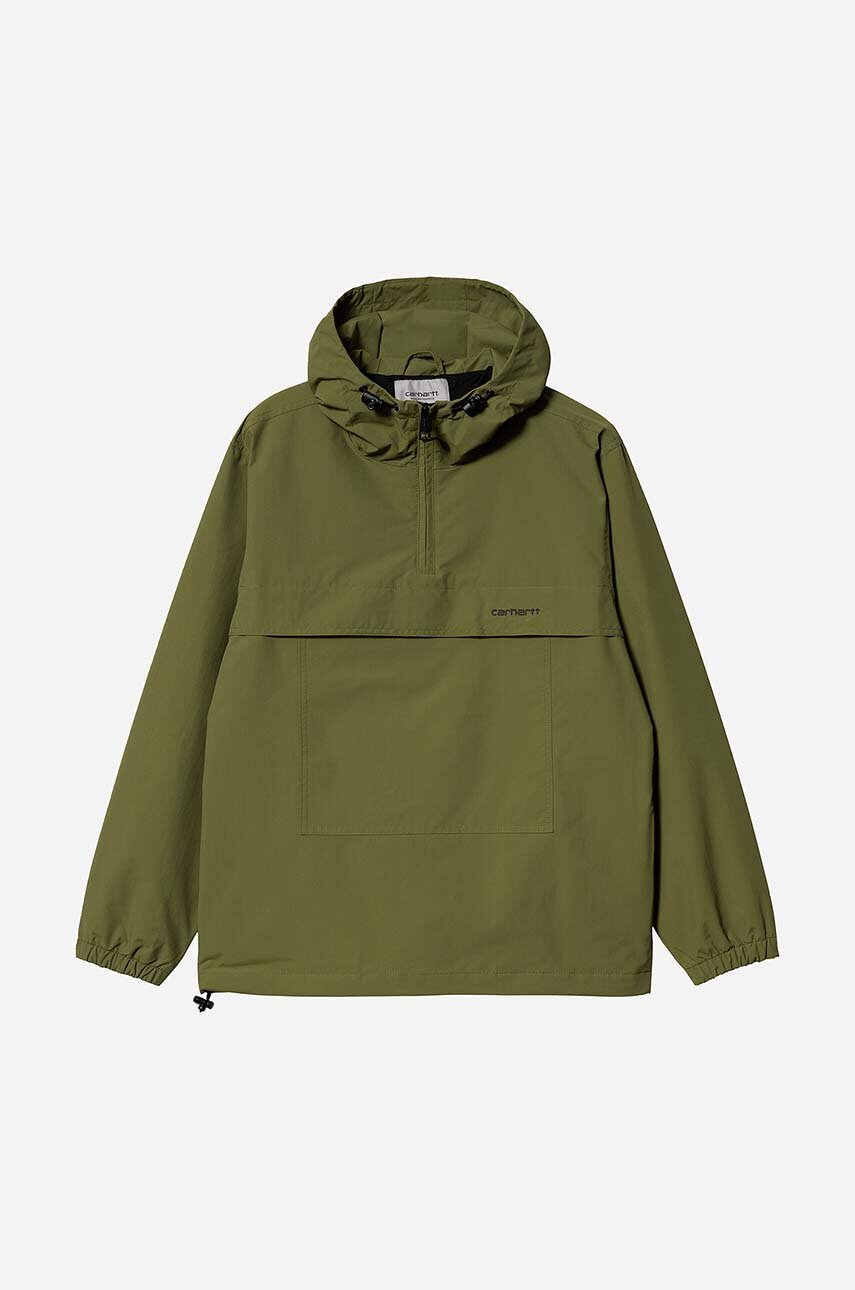 Carhartt WIP geacă Windbreaker Pullover barbati, culoarea verde, de tranzitie I030008-KIWI/BLACK