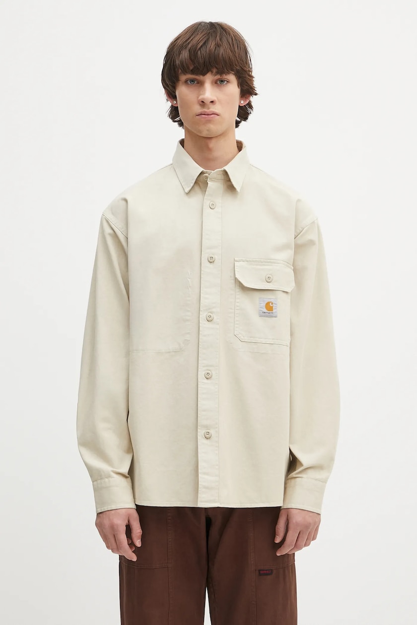 今期carhartt wip S/S JACOB ROCHESTER SHIRT Carhartt WIP shirt S/S Jacob Rochester Shirt beige color
