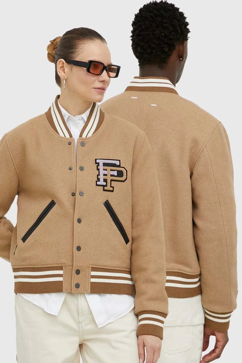 Varsity wool sale bomber jacket