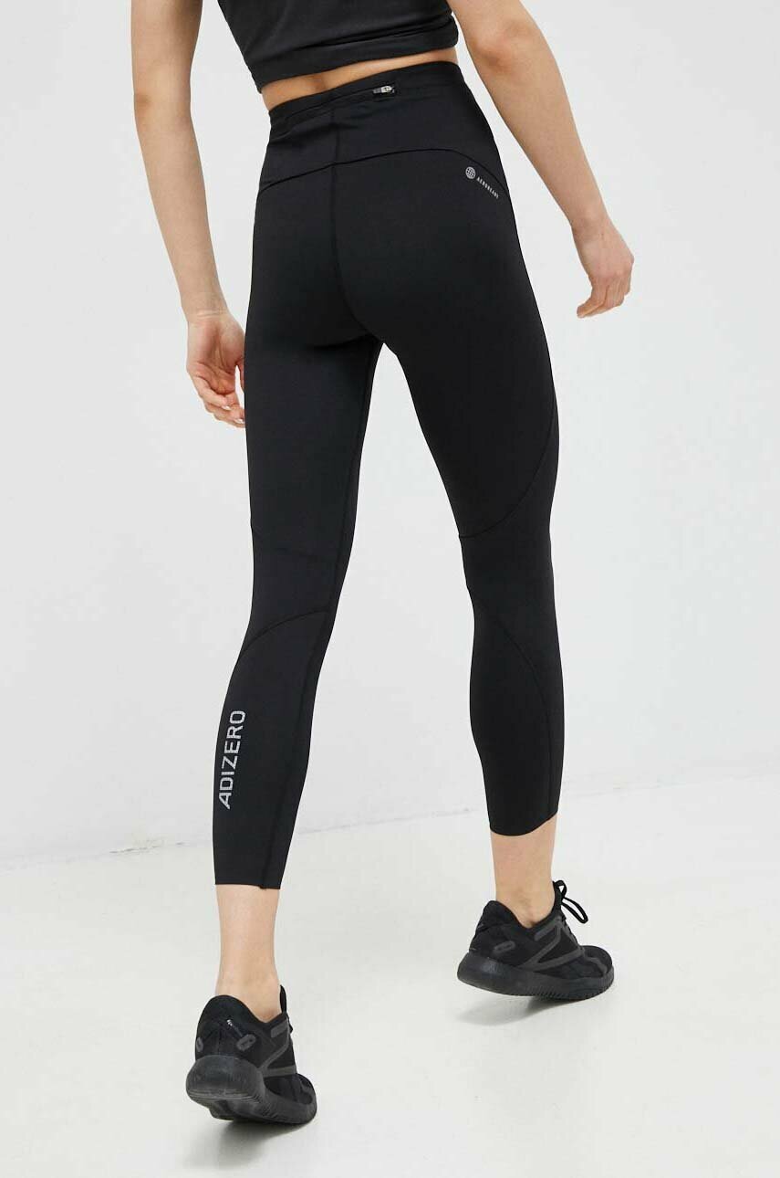 adidas Performance legginsy do biegania CZ8095 damskie kolor czarny g adkie Answear