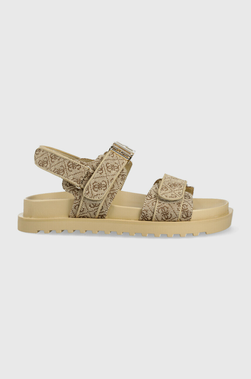 Guess sandale FABELIS2 femei culoarea bej FL6FB2 FAL03 ANSWEAR.ro