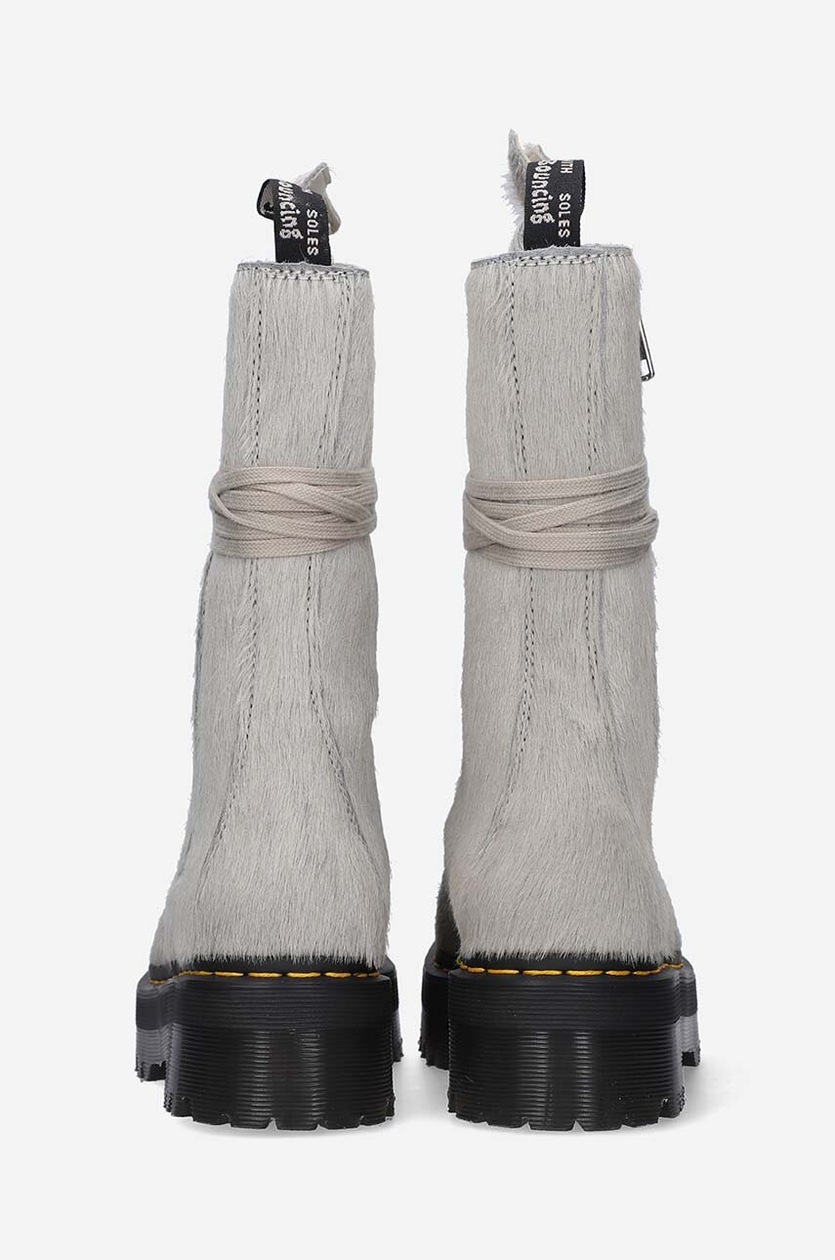 ★24-25FW新作★BINARY01★Rhodia Suede Fur boots Rick Owens suede biker boots Fur Boots x Dr. Martens women's