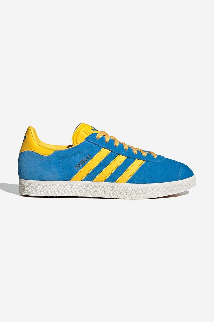 adidas Originals leather sneakers Gazelle blue color at PRM US adidas Originals leather sneakers Gazelle blue color at PRM US