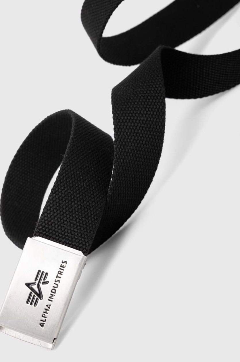 Alpha Industries Cintura Uomo In Tessuto Acrilico - Argento, Larghezza 4cm, Lunghezza 120cm - Regolabile E Tagliabile - 2
