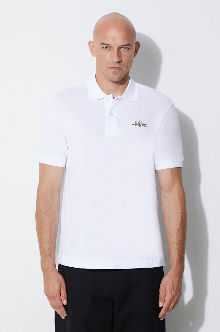 Lacoste cotton polo shirt x Netflix white color at PRM US
