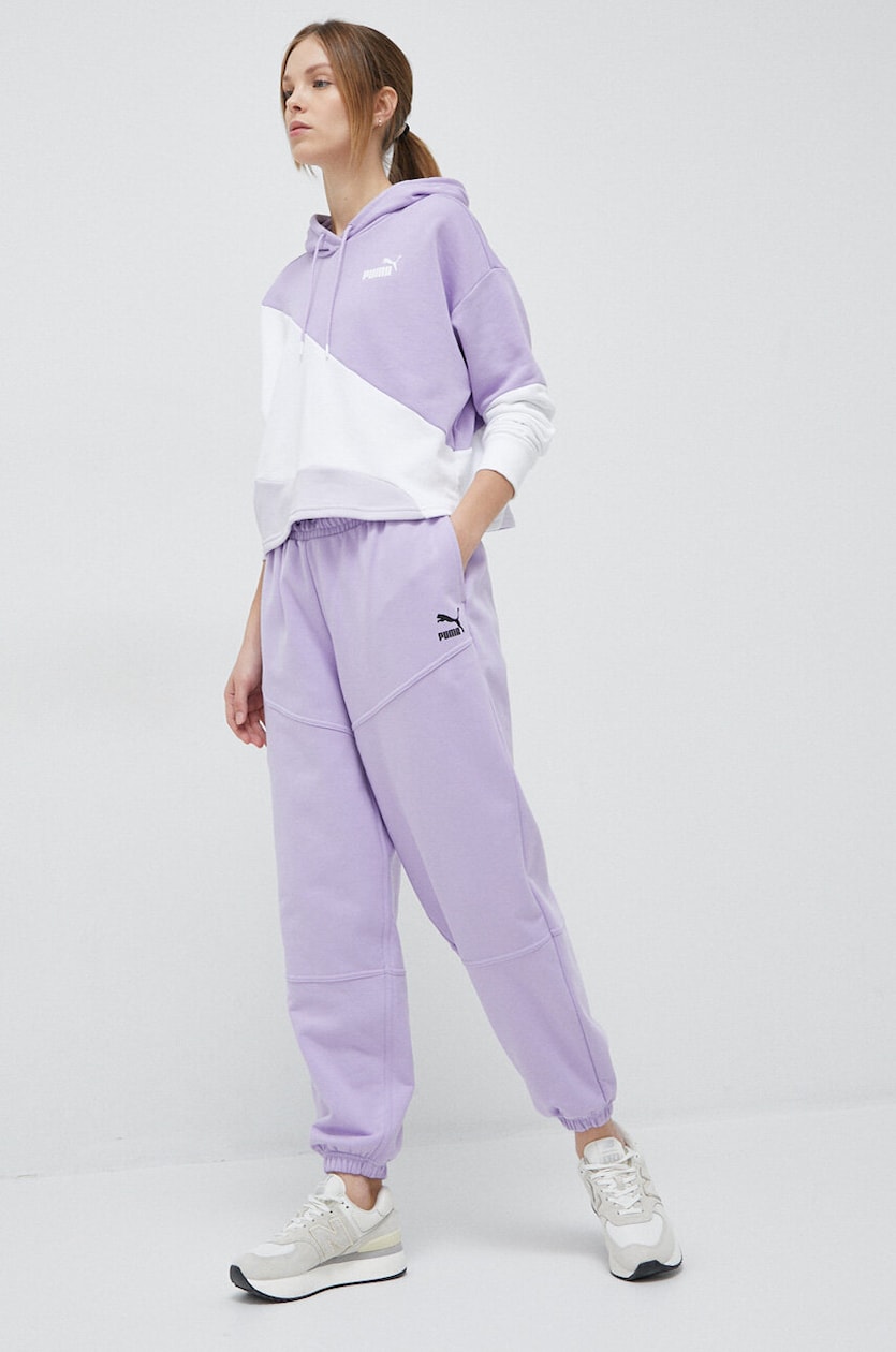 Puma cotton joggers violet color