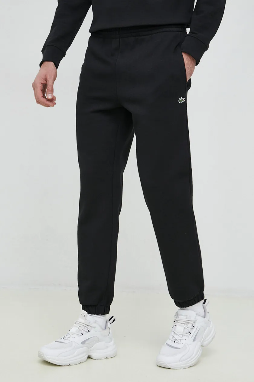 Exemption Money rubber matrix Lacoste pantaloni de trening culoarea negru, melanj | ANSWEAR.ro
