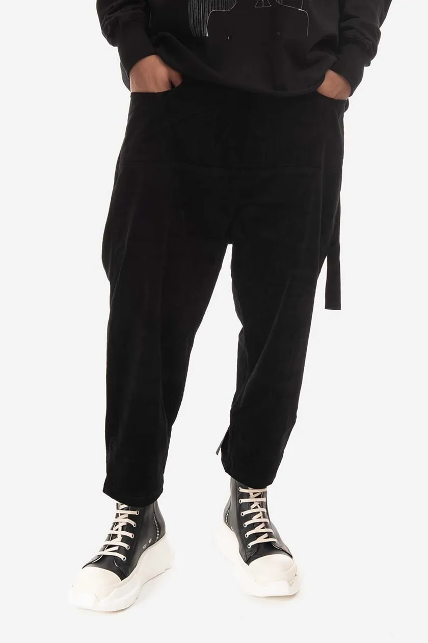 Rick Owens cotton trousers Pants Collapse Cut black color | buy on PRM