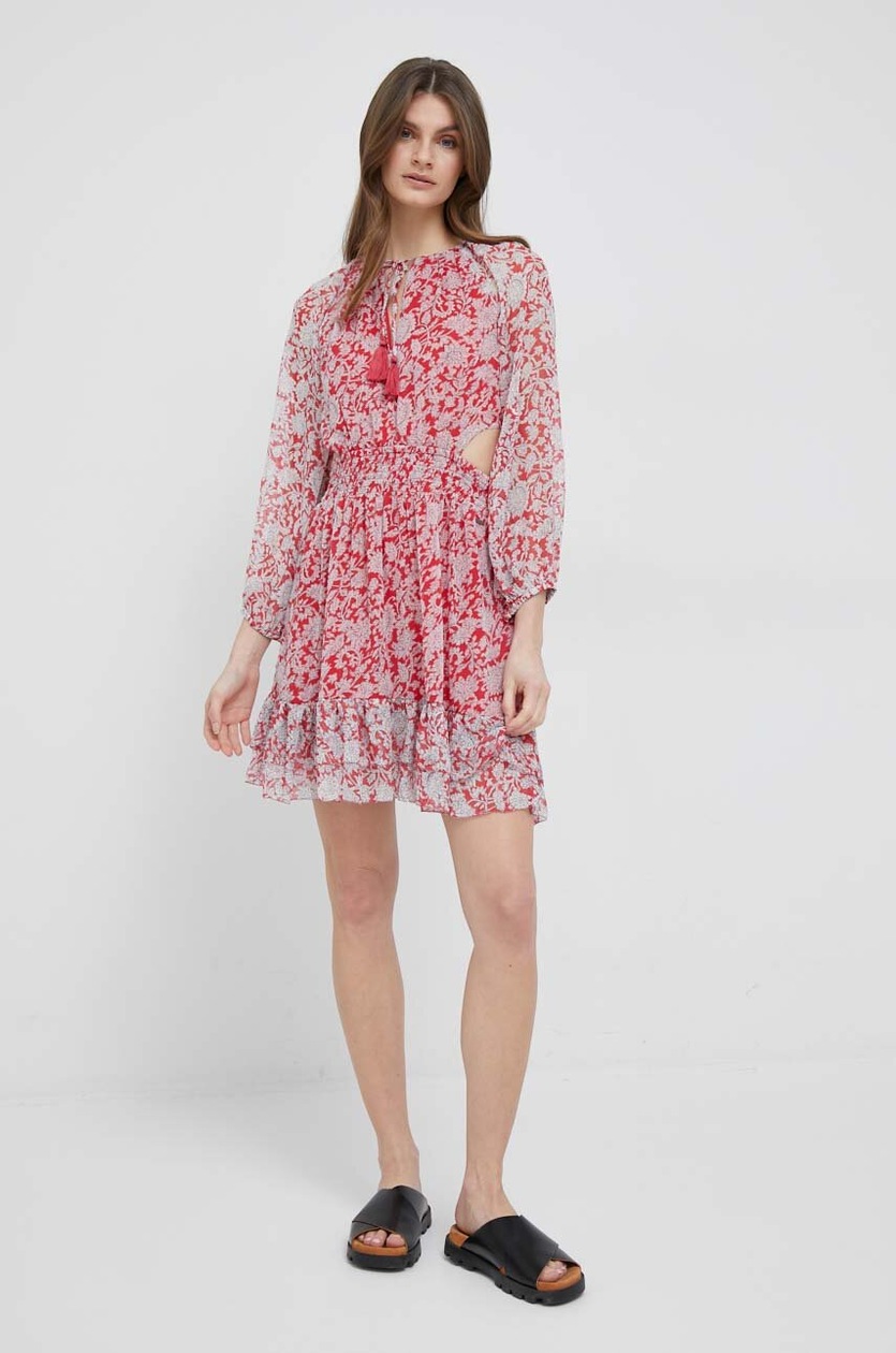 Coperni sukienka Asymmetric Flower Gown kolor czerwony maxi