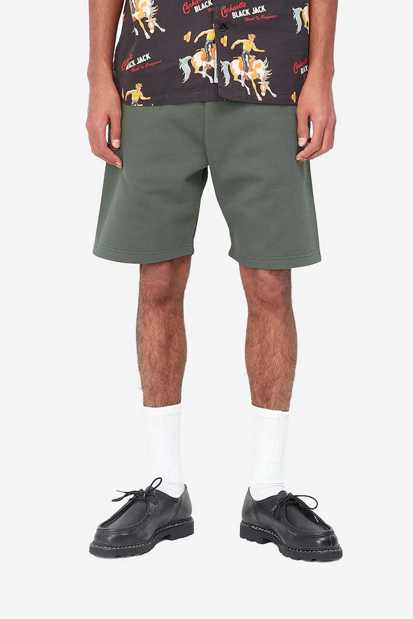Carhartt WIP shorts Pocket Sweat Short men\'s green color | buy on PRM