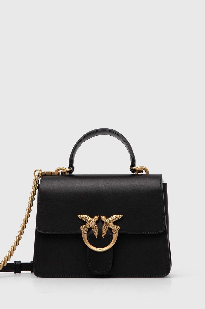 ココア Pinko torebka skórzana kolor czarny 100941 A0GK | Answear.com