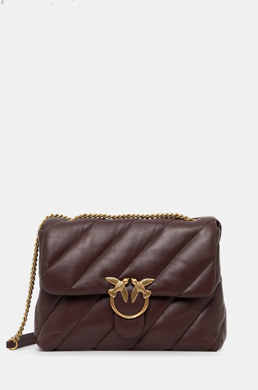 上品 Pinko Answear.com | brązowy kolor skórzana torebka 財布・ケース・小物入れ