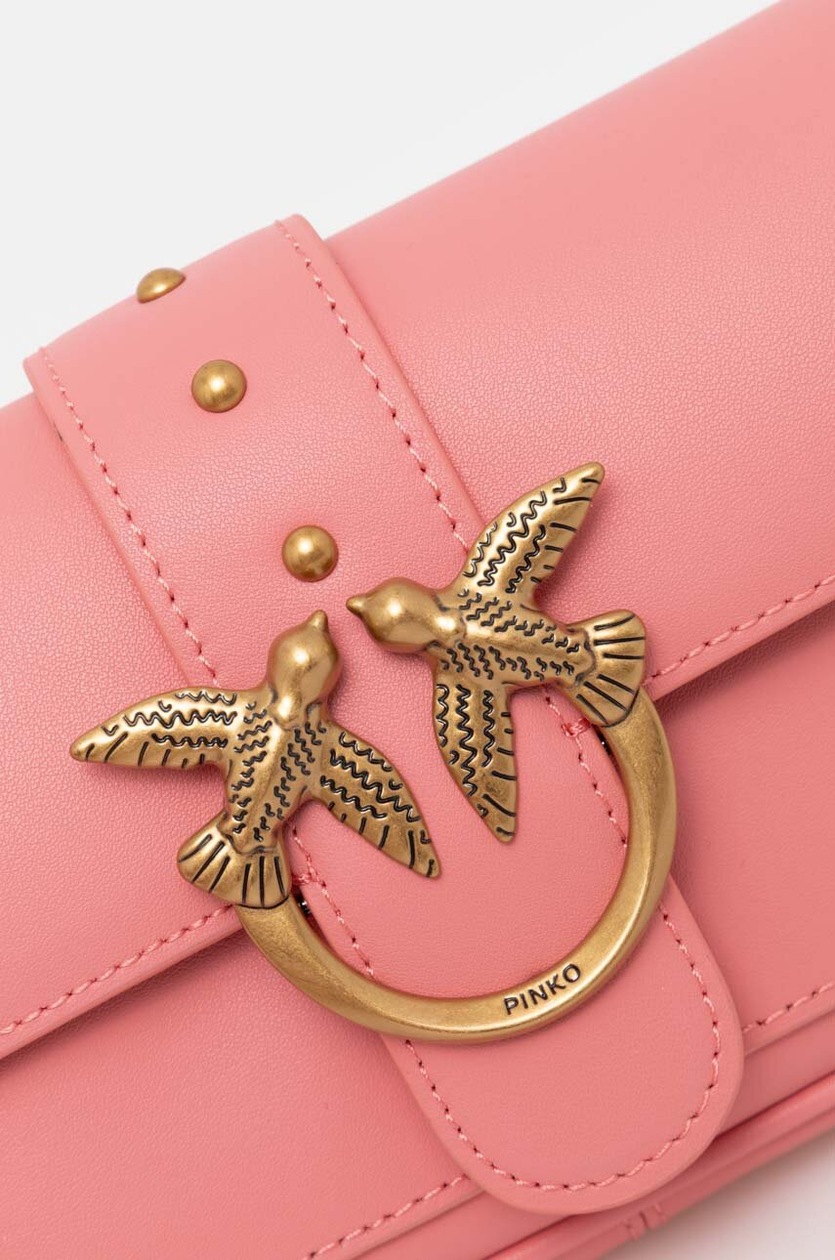 Pinko torebka skórzana kolor różowy | Answear.com