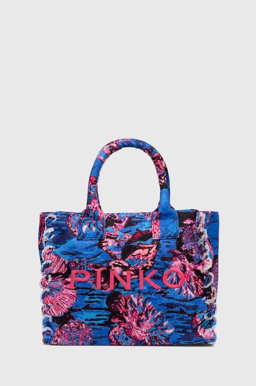 トートバッグ PINKO Borsa Pinko Cotton Denim Tote Bag With Logo in Blue | Lyst