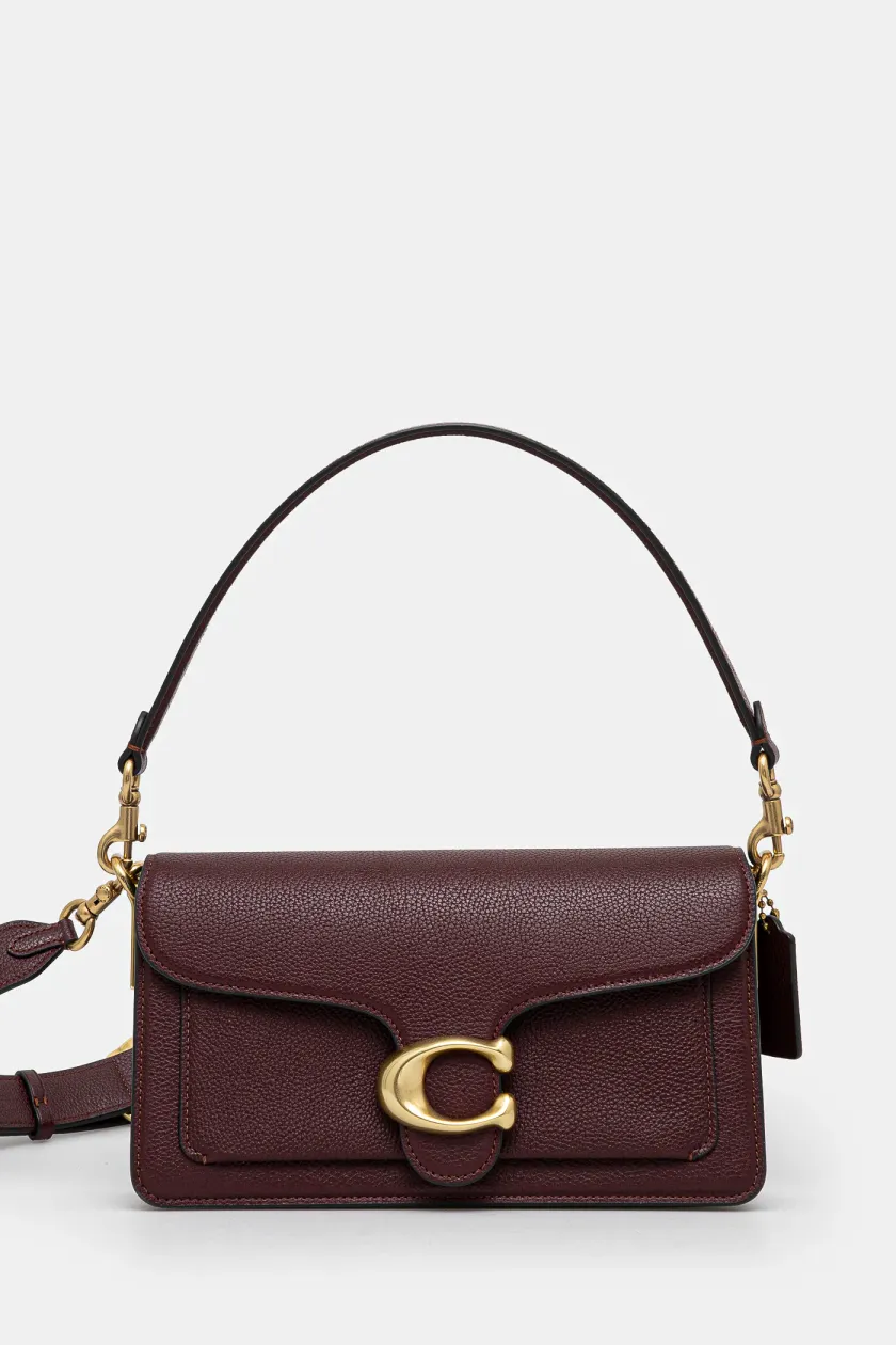 Coach leather handbag maroon color