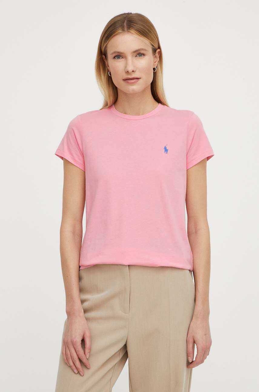 Polo Ralph Lauren T shirt Short Sleeve Polo Shirt women s pink color at PRM US