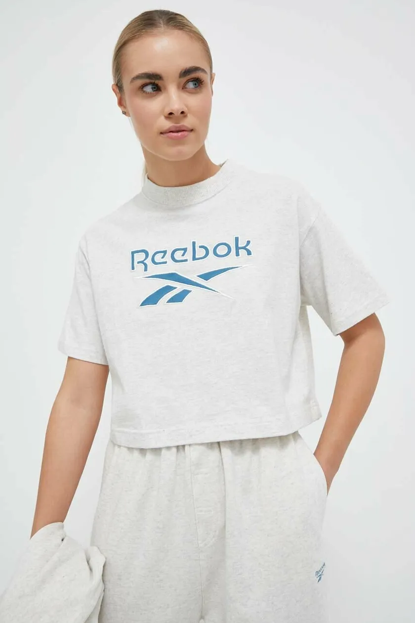 Reebok Women's Classics Big Logo Cropped T-Shirt