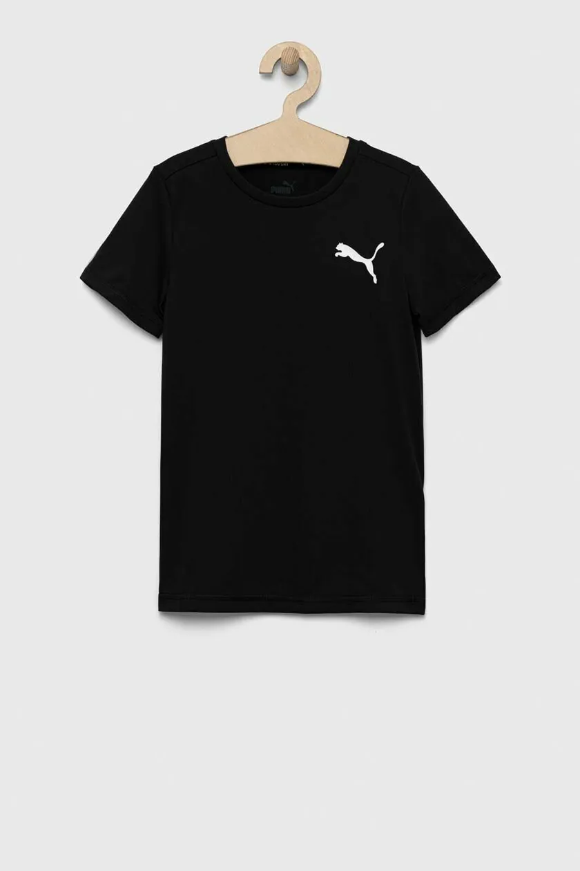 Puma t-shirt dziecięcy ACTIVE Small Logo B nadrukiem z kolor Tee czarny