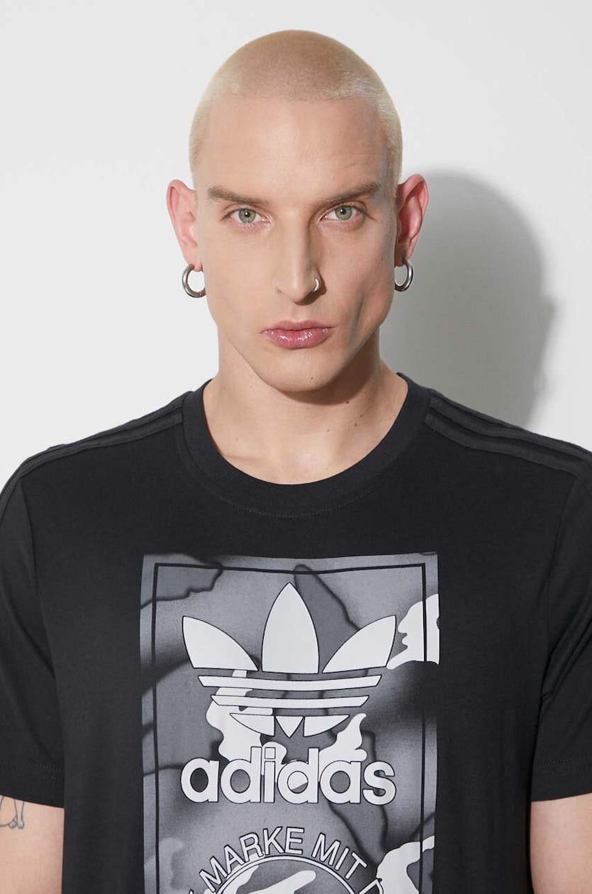 adidas Originals cotton t shirt black color at PRM US