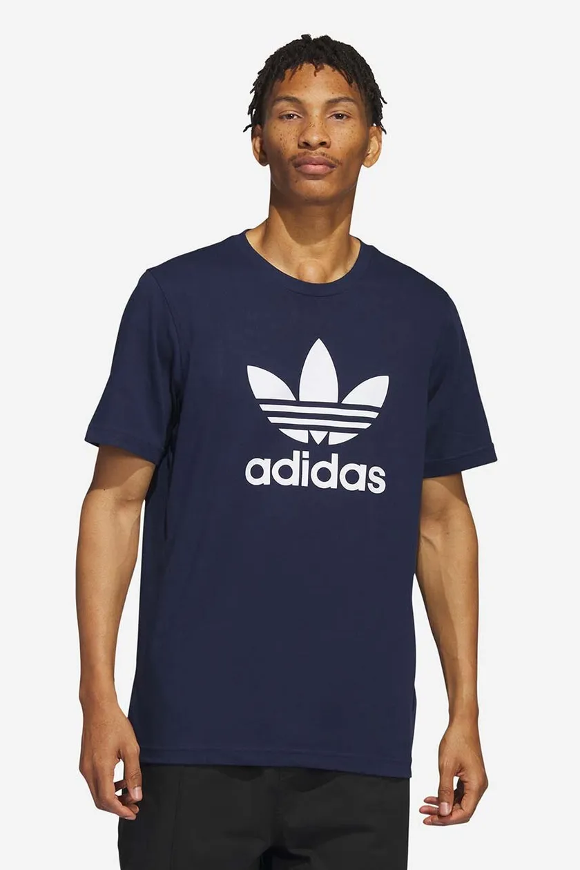 adidas Originals cotton t-shirt men's navy blue color | buy on PRM
