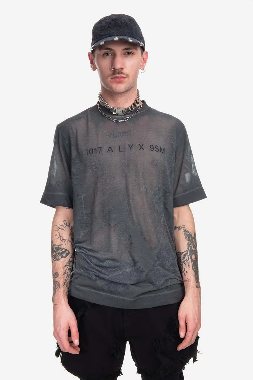 1017 ALYX 9SM cotton T-shirt Translucent Graphic black color | buy