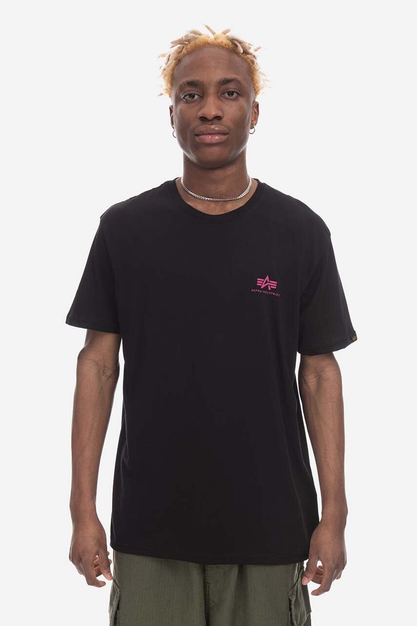 Small cotton Basic on PRM | black Industries color T-shirt T Alpha buy Logo
