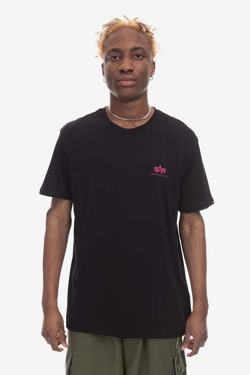 T-shirt color cotton Alpha Logo PRM Basic black T on buy | Industries Small