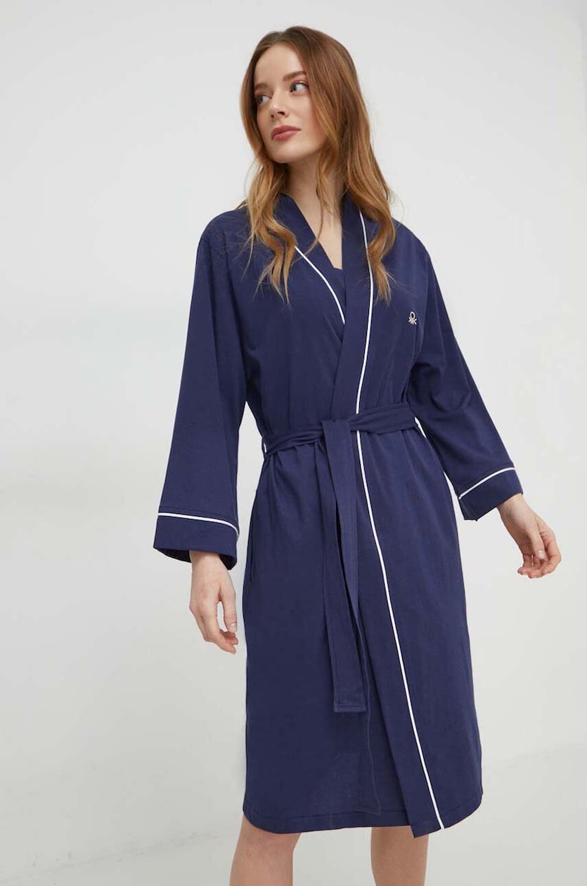 Benetton Vestaglia Plaid Donna Accappatoio Nido D'ape United